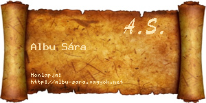 Albu Sára névjegykártya