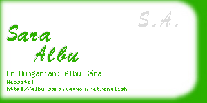 sara albu business card